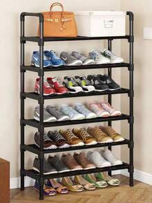 2-6 Tier Shoe Rack, Holds 2 Pairs Per Shelf, Durable Metal Shoe Rack, Small Stackable Shoe Rack, Suitable For Room/Bedroom/Living Room/Shoe Storage - Black - View 10