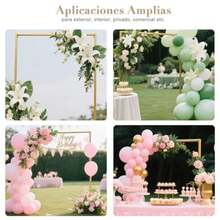 2 x 2m Arcos para Decoracion D Globos, Estructura para Globos, Extraíble, con Base Acolchada. Arcos para Decoracion, Adecuado para Bodas, Fiestas de Cumpleaños, Eventos en El Jardín Dorado - Multicolor - Ver 8