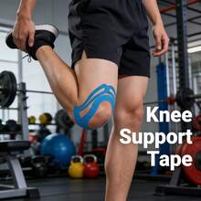 10pcs Pre-Cut Knee Sports Tape, Elastic Customized Contour Sports Tape, Pressure Knee Support Tape, Suitable For Sports Stability And Daily Exercise - Blue - View 8