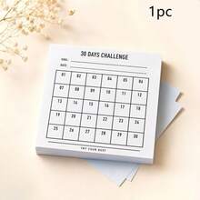 1/4pcs Minimalist 30-Day Challenge Habit Tracker Sticky Notes,Suitable For Square Adhesive Note Sheets For Office School Planner Journal, Simulation Exercise Book Design Notepads, Office Stationery Supplies, Student Daily To Do List Note Paper - one-size - View 9