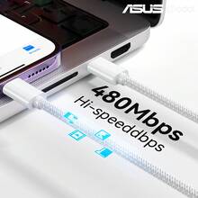 ASUS USB-C To Lightning Data Cable Compatible With IPhone 14/13/12/11 Pro Max/XR/XS/X Type-C Car Charger CarPlay Data Cable, Compatible With Apple Data Cable, Supports PD, Compatible With Iphone 14 Charging Cable, Smartphone, Compatible With IPad 11 Tablet Lightning To Type-C Charging Cable 3.28ft 6.56ft Extended Cable - White - View 4