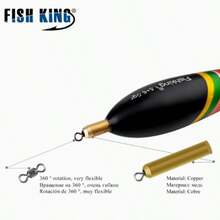 FTK 3pcs Fish King Fishing Floats, 9.06 Inches/0.21 Oz, Balsa Wood Vertical Fishing Floats - Multicolor - View 3