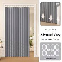 1pc Rodless Modern Style Foldable Door Curtain, High Privacy, Easy Care, 3 Colors Available, With Plastic Hooks And Storage Strap, Modern Home Decor, Simple And Elegant, Perfect For Home, Hotel Bathroom Decoration - 1PC - View 21