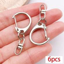 6pcs Metal Keychain Findings Star Heart Spring Rings Lobster Clasps Carabiner Clips Swivel Hooks For DIY Keychains Bag Charms Jewelry Making Supplies - Multicolor - View 14