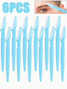 30pcs Blue Eyebrow Trimming Razor Set, Eyebrow Trimmer And Razor, Exfoliating Skin Scraper Tool, Body Hair Removal Trimmer And Facial & Set, Long Handle Blade With Precision Protective Cap, Women's Eyebrow Grooming Tool, Suitable For Daily Or Travel Use - Blue - View 11
