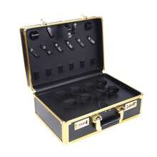 HaroldDol Arber Suitcase Portable Carrying Organizer Storage Box Gold,Barber Case Portable Travel Case Professional Hair Kit Organizer Storage Display Box With Handle And Secure Numlock[Ideal Daily Accessory] - Default@HB-hSLT-238 - View 2