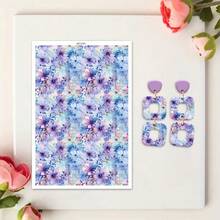 Multiple Floral Pattern Transfer Paper, Fresh Floral Series Polymer Clay Printing Paper, Size 5.82 * 3.93 Inches, Suitable For DIY Art Jewelry Earring Making, Special Polymer Clay Transfer Printing - A - View 15