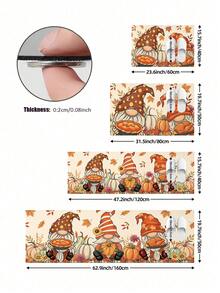 1/2件感恩節南瓜小精靈圖案廚房裝飾地毯，秋季廚房地毯與墊子，防滑可水洗吸水廚房配件裝飾墊，感恩節節日禮物！ - 彩色 - 查看 6