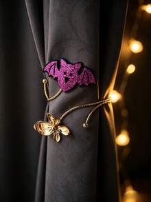 2Pcs Halloween Glitter Curtain Tiebacks, Bat Pumpkin Ghost Alloy Curtain Holdbacks For Holiday Bedroom Party Decor - Halloween Edition - View 11