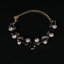 Handmade Black Pearl Style Rhinestone Pet Necklace, Elegant Gold Tone Cat & Small Dog Collar Accessory, Vintage Inspired Decorative Choker With Sparkling Details, Stylish Pet Outfit Accessory For Daily Wear, Birthday, Party, Photos And Gifts - Black - View 11