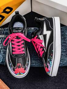 Men's Running Shoes, Lace-Up Low-Top Training Shoes With Round Toe, Suitable For Daily Fitness And Sports - Black - View 7