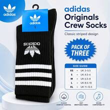 Adidas Socks Black Stripe 3 Pairs - Black - View 1