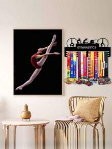 1pc Metal Medal Display Rack, Wall Decor Storage Holder For Sports Awards, Suitable For Indoor/Outdoor Display, Perfect Gift For Sports Fans And Champions - Black - View 6