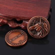 1pc 2 Game Coin, Vintage Saintess, Unicorn Lion Commemorative Coin, Collectible Coin, Letter Coin - Multicolor - View 5