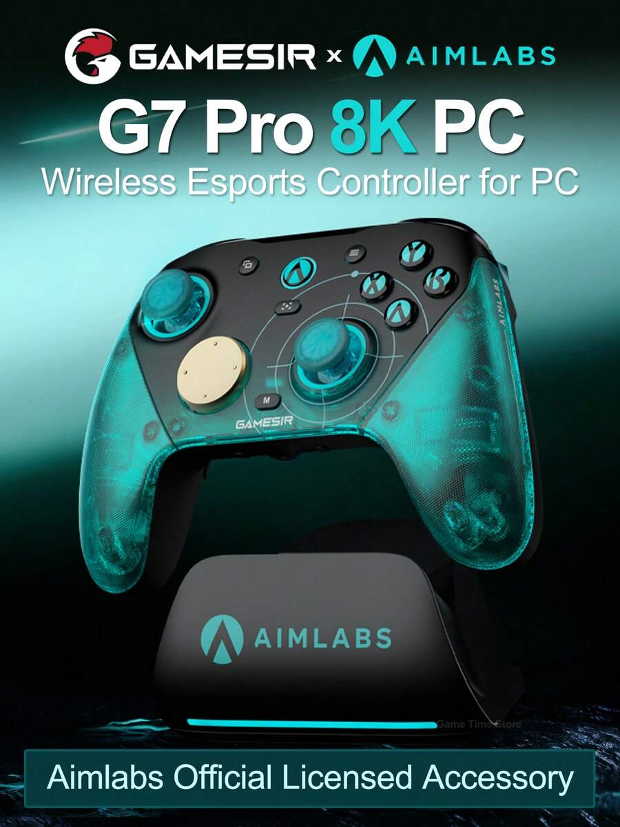 GameSir G7 Pro 8K PC Aimlabs Edition Gamepad Wireless Esports Controller For Windows Steam Compatible With Switch 2/1 Android IOS Phone Controle 8K Polling Rate Mag-Res TMR Sticks Hall Effect Micro Triggers Joysticks For