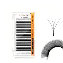 12 Rows 4D-W Triple Tips Eyelash Extensions, 0.07mm D Curl Hand Woven Mesh Net Cross Lashes, Premium Soft Light Professional Makeup Lash Supplies - Black - View 11