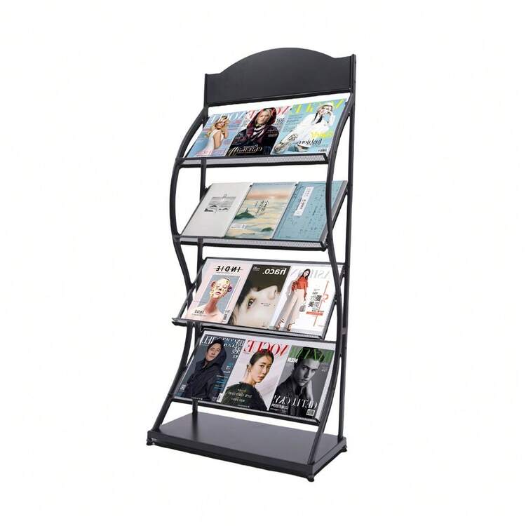 4-Tier Magazine Rack Brochure A4 Literature Catalogue Holder Display Stand Rack - Default - View 10