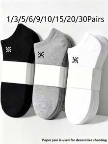 30 Paar / 20 Paar / 15 Paar / 10 Paar / 5 Paar / 3 Paar / 1 Paar Damen Bootssocken, unsichtbare Socken, kurze Socken, Weiß, Grau, Schwarz drei Farben Damensocken, süße Mädchensocken; geeignet für alle Jahreszeiten, atmungsaktive Mesh-Struktur, feuchtigkeitsableitend und schweißabsorbierend, weich und glatt im Griff; geeignet für Urlaub, Sport, Lässig, Business und andere tägliche Kleidung, zufällige Farbkombinationen Lieferung. 6/9 Paar - Verschiedenfarbig - Übersicht 4