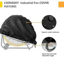 1pc Universal Outdoor Industrial Fan Cover, Oxford Cloth Silver Coated Waterproof Sunproof Dustproof Fan Protector - Multicolor - View 8