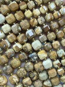 Natural Stone Colorful Faceted Square Beads, Faceted Square Loose Spaced Beads For Jewelry Making Diy Unique Bracelets, Necklaces, Earrings Crafts - Multicolor - View 3