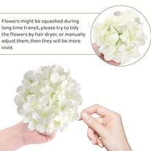 10/20pcs  Artificial Hydrangeas With Stems, Perfect For Home, Wedding, Party Decorations, DIY Floral Arrangements, Gifts For Women, Home Decor, Back-To-School Decorations, And Autumn Decor - White - View 3