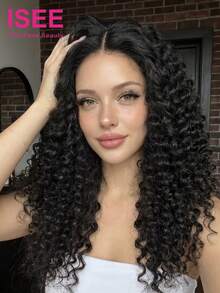 ISEE Hair Deep Wave Wear & Go Glueless Wig 7x5 HD Lace Closure Pre-Bleached Natural Color Unprocessed Virgin Human Hair 8-30 Inch 180% Density Seamless Blend Pre-Plucked Hairline Easy On & Off Ready To Wear For Women - SNatural - View 2