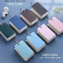 100 Sheets Solid Color Blank Flash Cards With Metal Binder Ring, Portable Word Notebook Blank Message Notepad For Student Learning Office Stationery - 100 Sheets - View 2