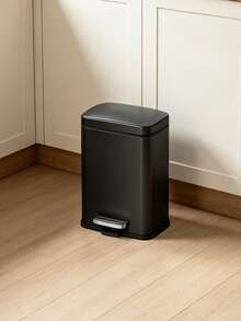 1pc 5L Silver/Black Stainless Steel Trash Can With Foot Pedal, Anti-Fingerprint Garbage Bin With Soft-Close Lid, Space-Saving For Small Spaces, Random Color And Style - Multiple Styles - View 7