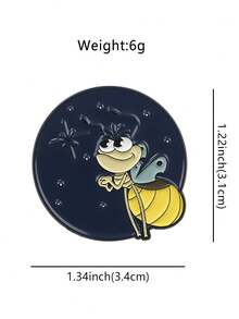 Cute Firefly Brooch Cartoon Glow Enamel Pin Kawaii Night Insect Badge For Bag Jacket Accessories - Multicolor - View 6