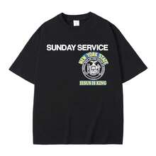 Casual 100% Cotton Unisex Oversized Short Sleeve Summer T-Shirt With Vintage Music Graphic For Streetwear, Hip Hop Style Tee - Black - View 1