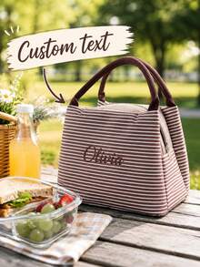 Personalized Insulated Lunch Bag With Name, Custom Lunch Tote, Reusable Cooler Bag, Portable Meal Prep Bag, Travel Picnic Lunch Organizer Gift - Multicolor - View 3