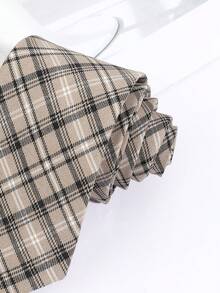 1 pieza Corbata de estilo preppy a rayas para hombre, adecuada para uso diario - Caqui - Ver 4