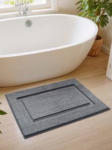 DAJIANG 1pc Bathroom Floor Mat Carpet, Flocked Soft Gray Comfortable Foot Feel, Minimalist Anti-Slip, Suitable For Kitchen, Outdoor, Indoor, Hallway, Bedroom, Living Room, Bedside, Machine Washable Easy To Clean, Bedroom Bathroom Decor Carpet - Dark Grey - View 4