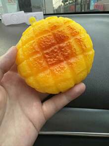 Crunchy Texture Pink/Yellow Extra Large Simulated Pineapple Bun Squishy, Slow Rebound Slow Rising Soft Squeeze Toy, Quiet Stress Relief Sensory Toy, Pineapple Desktop Decor For School & Office - Multicolor - View 3