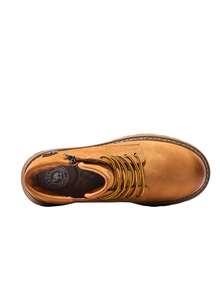 CAMEL CROWN Men's Water-Resistant High-Top Lace-Up Boots – Stylish, Non-Slip, Thick-Soled Work-Style Outdoor Boots - Desert Yellow - View 3