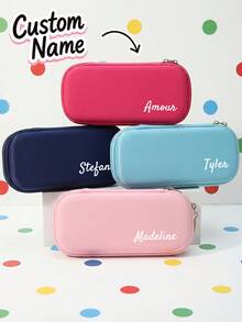 Customized Name Large Capacity Pencil Case, Storage Bag, Personalized Organizer, Suitable For Office, University And Daily Use, Beautiful Desktop Organizer, Personalized Storage Box, Desktop Accessory Gift, Back To School Gift, Teacher's Day Gift - Multicolor - View 1