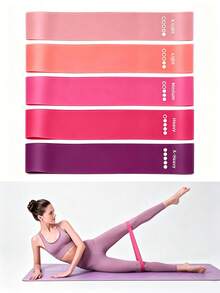 1pc/5pcs Mini Loop Resistance Bands, Leg And Hip Stretching Exercise Home Yoga Fitness Training Equipment, Body Workout Bands - Multicolor - View 3