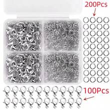 WGRXIRANYKM 300Pcs/Box Jewelry Making Kit Lobster Clasps & Jump Rings With Storage Box For DIY Chain Necklace Bracelet Supplies Connect - Multicolor - View 10