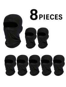 Multi-Pack Unisex Solid Color Balaclava Headwear Single-Hole Full Face Mask, Suitable For Daily Outings, Outdoor Activities And More - Multicolor - View 1