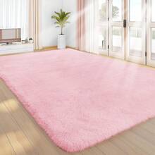 EDIMENS Matta vardagsrum 200x300, tvättbar matta beige, halkfri extra stor matta 160x230, fluffig modern vardagsrumsmatta, matta barnrum, grå mattor sovrum - Rosa - Visa 15