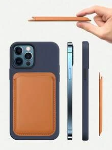 1pc Magnetic Leather Card Holder Case, Compatible With IPhone 16/15/14/13/12 Pro Max - Ultra Slim MagSafe Wallet Phone Case With Faux Leather Lining And Credit Card Slots - Adhesive European Style Phone Wallet Accessory ﻿ - Size - View 6