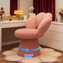Makeup Stool, Elegant Dressing Table Chair With Curved Backrest For Bedroom Makeup Area, Home Decor - Pink - View 5