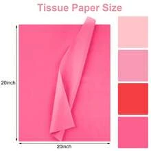 48Pcs/96Pcs Pink Tissue Paper, 20 X 20 Inch Gift Wrapping Tissue Paper Bulk, Decorative Paper For Gift Bags, Weddings, Parties, DIY Crafts And Decorations - 4-colors - View 2