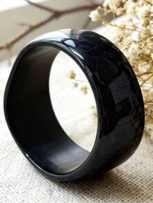 3pcs Black Asymmetrical Elegant Geometric Bracelet Set, Casual Daily Wear - Black - View 4