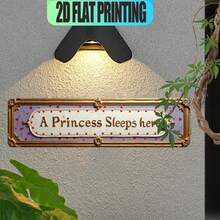 Vintage Flat Wall Decor "Princess Sleeps Here" - Room Decoration With Princess Pattern, Suitable For Home, Cafe, Restaurant And Dessert Shop Display, 2D Flat Design (Random Style) - A - View 6