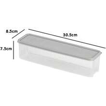 Airtight And Durable Rectangular Kitchen Vegetable And Food Storage Box, Multi-Purpose Portable Container For Home Organization (White) - White - View 3