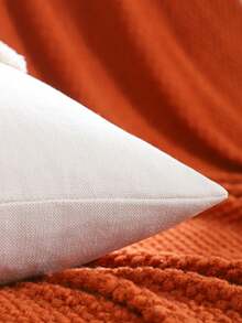 1pc/2pcs Halloween Pumpkin Canvas Flocked Pillow Case, Autumn Harvest Season Thanksgiving Cushion Cover For Sofa, Living Room, Bedroom, Home Decor, Holiday Gift - Creamy White - View 3