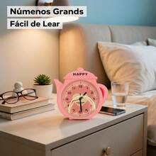 Unisex Practical Style For Bedroom And Office Desk Clock - Pink - View 3