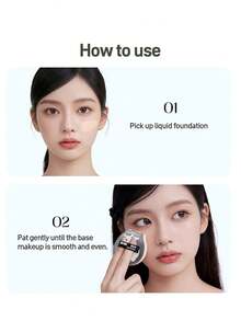 Amortals 1pc Grey & White Cat Dry Makeup Sponge, Medium Soft Thick High Density Rebound Sponge, Creates Even Flawless Base Makeup, Only Suitable For Powder And Cream Foundation, Cute Cartoon Makeup Sponge, Suitable For Daily Beginner Makeup - Grey - View 8