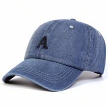 1件女款 A 字刺繡水洗牛仔棒球帽，街頭時尚帽，戶外防曬休閒帽，春/秋旅行海灘度假 - 多色 - 查看 17